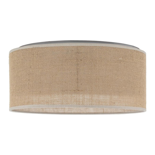 Okrągły plafon jutowy klosz Juta 5798 TK Lighting do salonu brązowy biały