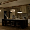 Łańcuchowa wisząca lampa Delarosa KL-DELAROSA-P-BK kopułowa czarna