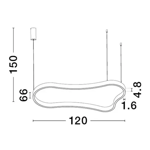 Asymetryczna lampa wisząca VELBANO LE45416 LED 61W 3000K biały
