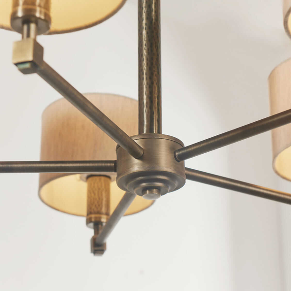 Wielopunktowa lampa wisząca Indara 71345 Endon z abażurkami brąz beżowa