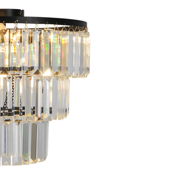 Kryształowa Lampa sufitowa Tifanny P17127-4-BK przezroczysty czarny