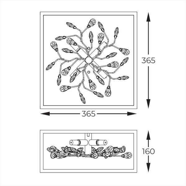 Lampa sufitowa dekoracyjna Spring C0578-04A-B5TF szklana złota czarna