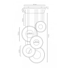 Wisząca lampa transparentna złota STARDUST LED 120W 3000K MSE1501100587