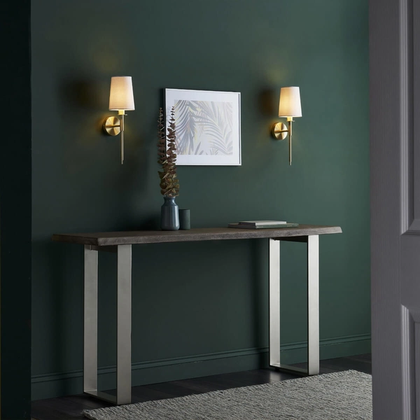 Abażurowy kinkiet ścienny L&-192955 Light& do salonu biały złoty