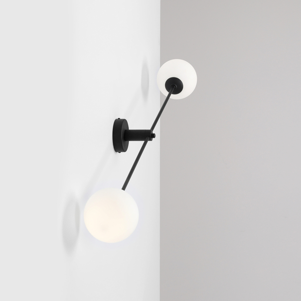 Regulowana lampa ścienna Ohio 1081D1 Aldex metalowy kinkiet czarny biały