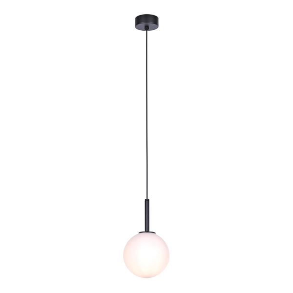 Wisząca lampa modernistyczna Faro K-4885 kulista nad łóżko czarna