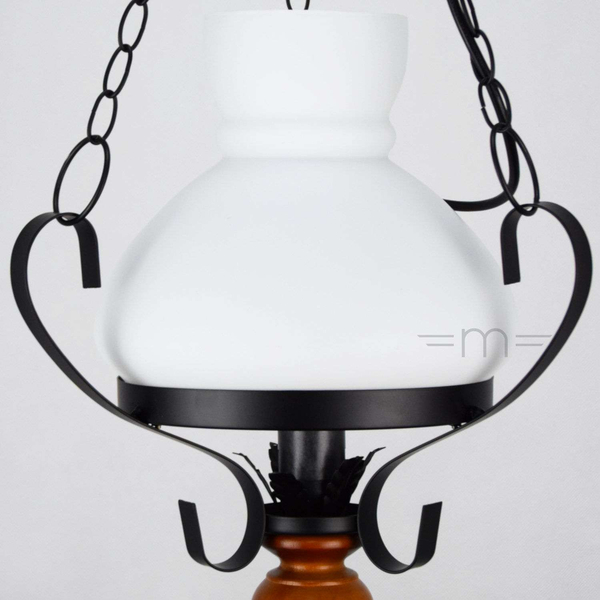 Rustykalna LAMPA wisząca PETRONEL 7076 Rabalux stylizowany zwis OPRAWA  drewno orzech biała rustic