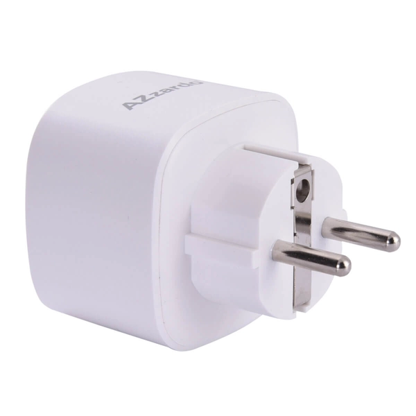 Pojedyncza wtyczka z WiFi wewnętrzna SINGLE AZ3478 Azzardo metalowa biała