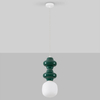 Lampa ceramiczna wisząca VILROSA LE44559 do salonu ciemnozielona biała