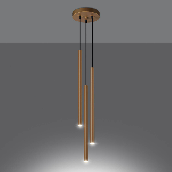 Wisząca lampa Pastelo SL.1172 tuba nad stół złota czarna