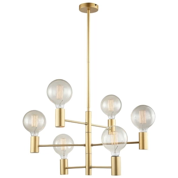 Loftowa LAMPA wisząca VEVA MDM3339/6 GD Italux industrialna OPRAWA metalowy ZWIS wysięgniki sticks złote