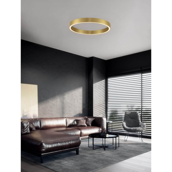 Okrągła modernistyczna oprawa sufitowa Milpa LE43284 LED 50W 3000K złota
