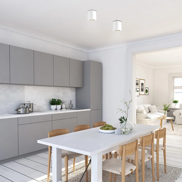 Biały spot ruchomy Kobald 2050 natynkowa lampa tuba do przedpokoju