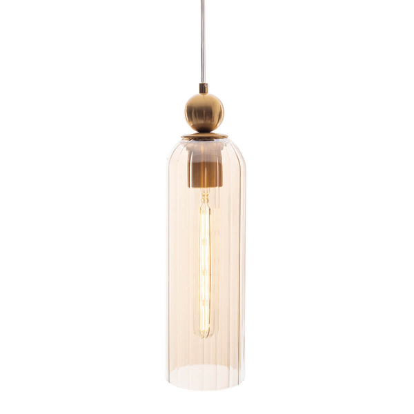 Lampa wisząca Campanila P0510 Maxlight szkło tuba mosiądz przezroczysty