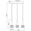 Potrójna lampa wisząca Amo LP-0702/3L GD metalowa czarna złota