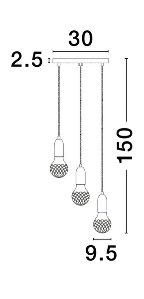 Czarna lampa wisząca BANI LE42715 szklana klosz przezroczysty
