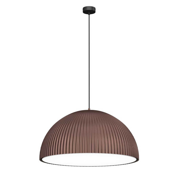 Kopułowa lampa wisząca Gandra 5039 Shilo do salonu karbowana brązowa