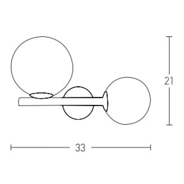Podwójna ścienna lampa 1995 szklane kule do kuchni biały złoty