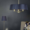 Żyrandol z abażurem Cristin CRI0423 Dar Lighting vintage mosiądz granatowy
