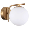 Kinkiet LAMPA ścienna RADDI WL-5510-1-HBR Italux szklana OPRAWA modernistyczna kula ball miodowy mosiądz biała