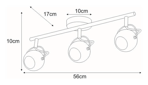 Sufitowa lampa regulowana Salva K-8002/3 CHR kule chrom