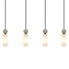 Liniowa lampa wisząca Santos PND-95331-4-BK nad wyspę szara biała czarna