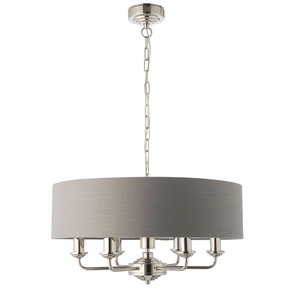 Żyrandol Highclere 94373 Endon abażur na łańcuchu szary nikiel