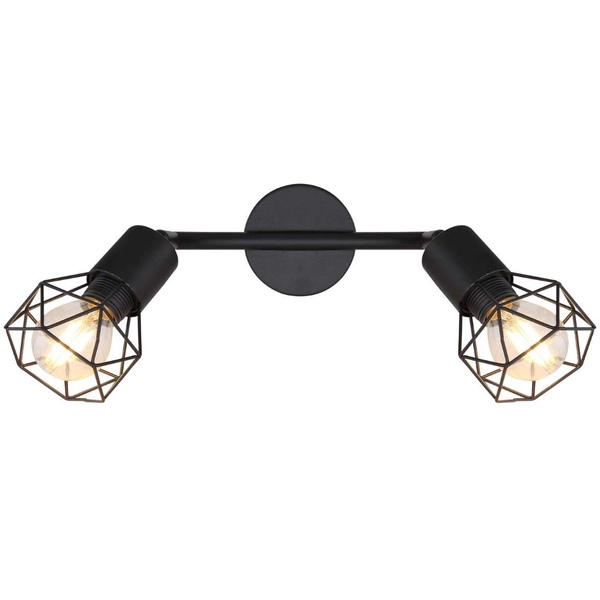 Industrialna LAMPA sufitowa XARA I 54802S-2 Globo druciana OPRAWA metalowy plafon reflektorki czarne