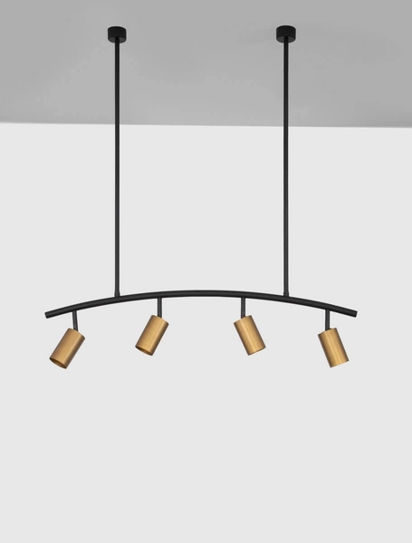 Sypialniana lampa nasufitowa Cayes nad łóżko czarna złota