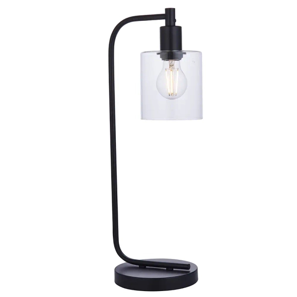 Stołowa lampa Toledo 95457 szklana czarny przezroczysty
