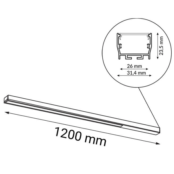Natynkowa lampa liniowa Hiate 1811 Shilo LED 18W 4000K stick metalowa biała