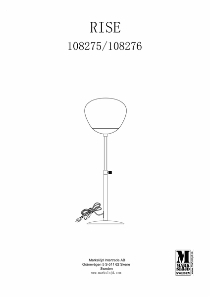 Stojąca lampa gabinetowa Rise na stół loft biała czarna