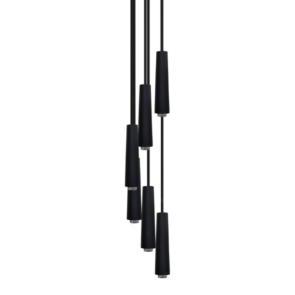 Kaskadowa lampa wisząca Sura 5122 Shilo do salonu tuby czarne