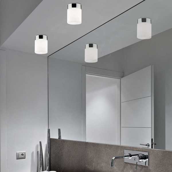 Plafon lampa sufitowa CAYO 9505 łazienkowa OPRAWA szklana tuba IP44 chrom