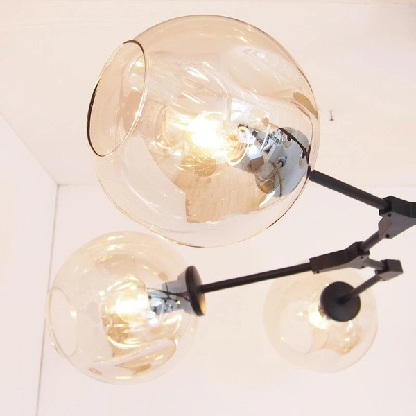 Zwis molekuły Modern orchid ST-1232-9 BLACK AMBER Step bursztynowa czarna