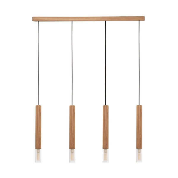 Wisząca lampa skandynawska Madera drewniane tuby do jadalni