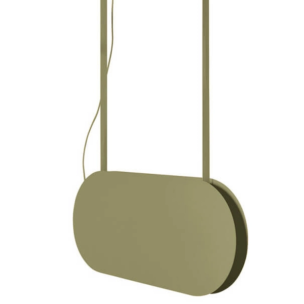 Owalna lampa wisząca Malumi MLA61414P2 LED 24W 3000K oliwkowa