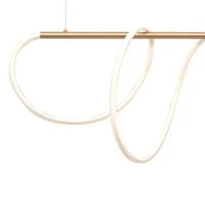 Designerska wisząca lampa 19254 LED 28W 3000K wężyk biały złoty