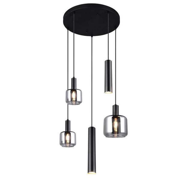 Kaskadowa lampa wisząca MATARO 364130532 Trio do jadalni chrom czarny