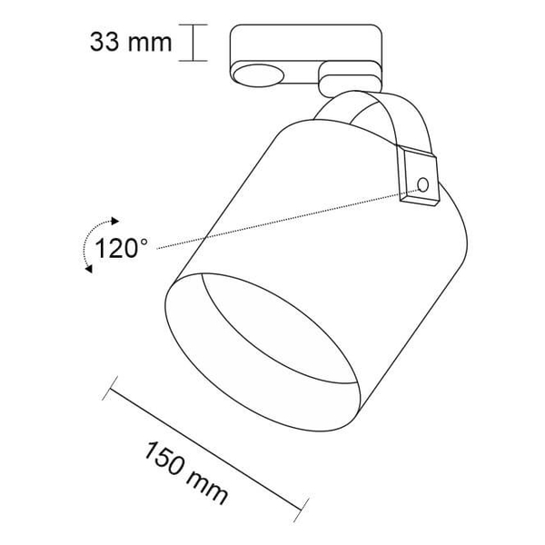 Reflektorowa LAMPA sufitowa TENRI 6616 Shilo regulowana OPRAWA tuba do szynowego systemu 3-fazowego czarna