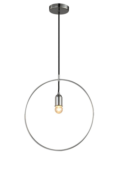 Metalowa lampa wisząca Krug pierścień do salonu chrom
