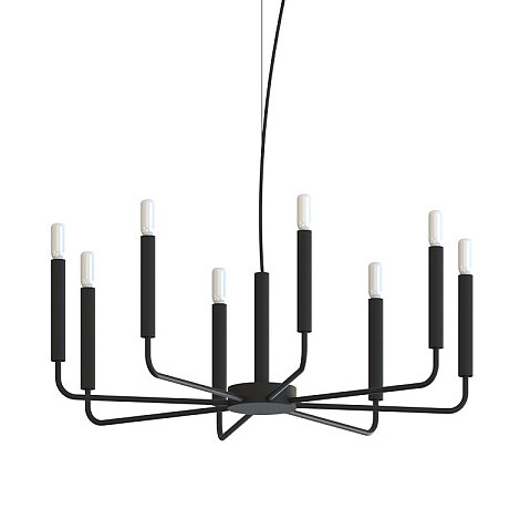 Wisząca lampa świecznikowa Orto 11460 metalowa tuby czarne