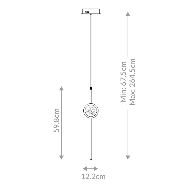 Wisząca lampa salonowa Barletta QN-BARLETTA-1P-BG LED 6W 3000K złoty