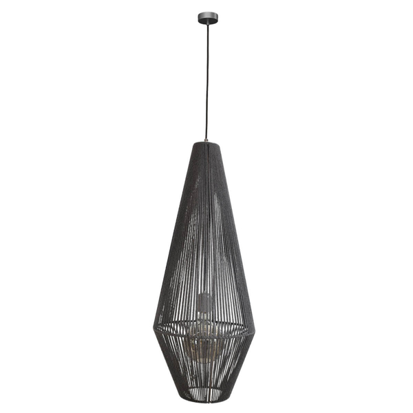 Zwisająca lampa Hagata 5126 Shilo boho do sypialni bawełniana szary
