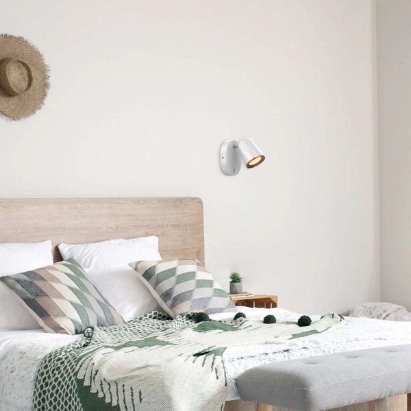 Ścienna LAMPA kinkiet SOLANGE 5045 Rabalux metalowa OPRAWA regulowana LED 6W 3000K reflektorek tuba biała złota