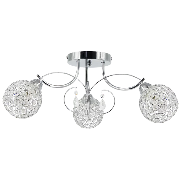 Sufitowa lampa glamour 8965/3 8C z kryształkami chrom