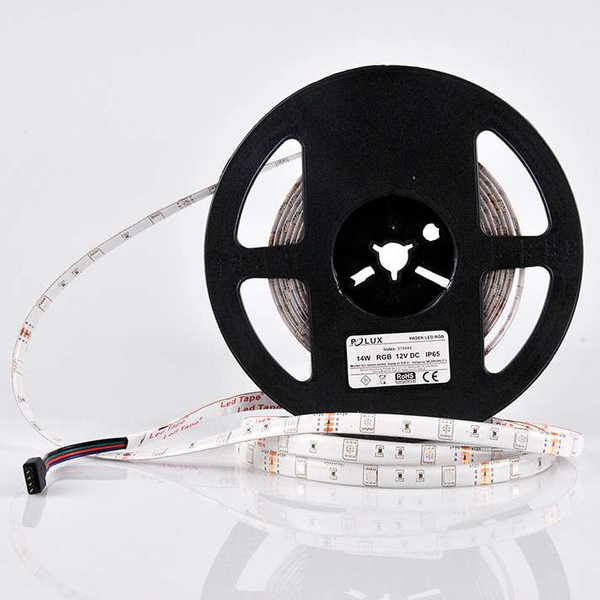 Taśma LED zestaw RGB 314444 Polux 18W sterownik zasilacz IP65 biała