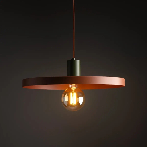 Minimalistyczna lampa wisząca Sila 10750 abażur ceglany zielony