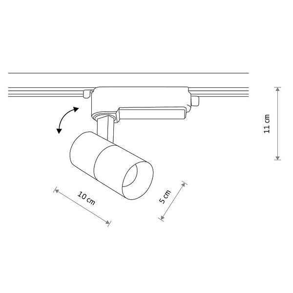 Okrągła lampa szynowa 1-fazowa Profile Tinos 10372 Nowodvorski LED 7W 3000K biała