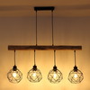 Lampa wisząca Theodor 154 16-4 druciana czarna drewniana